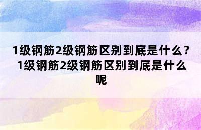 1级钢筋2级钢筋区别到底是什么？ 1级钢筋2级钢筋区别到底是什么呢